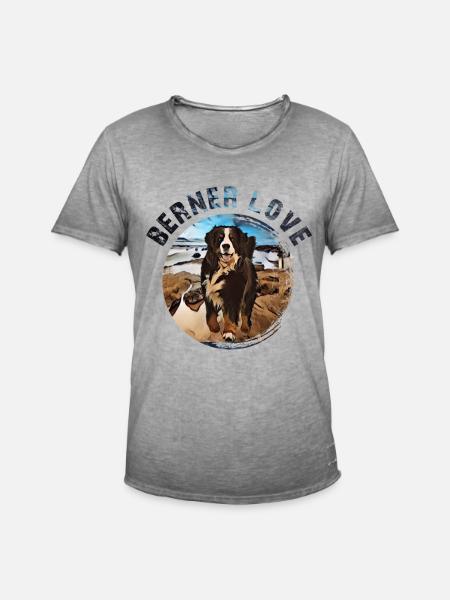 Berner Berghund - Männer Vintage T-Shirt - Vintage Grau
