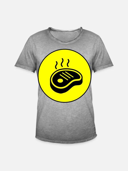 Steak icon Kreis - Männer Vintage T-Shirt - Vintage Grau