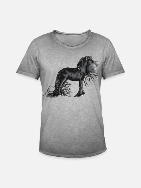 Sweet Friesian Horse - Men's Vintage T-Shirt - vintage grey