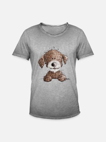 Sweet Lagotto Romagnolo I water dog cartoon dog - Men's Vintage T-Shirt - vintage grey