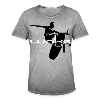 Wakeboard wake up wakeboarding - Men's Vintage T-Shirt - vintage grey - Front - Jose (178cm)