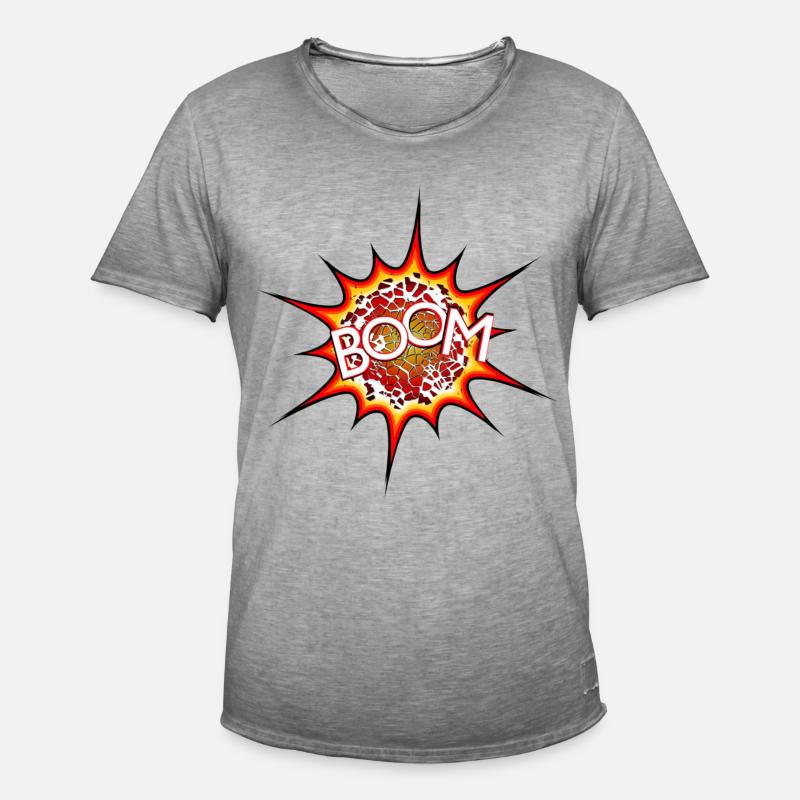 Explosion, Bombe, Explosion, Bombe # - Männer Vintage T-Shirt - Vintage Grau
