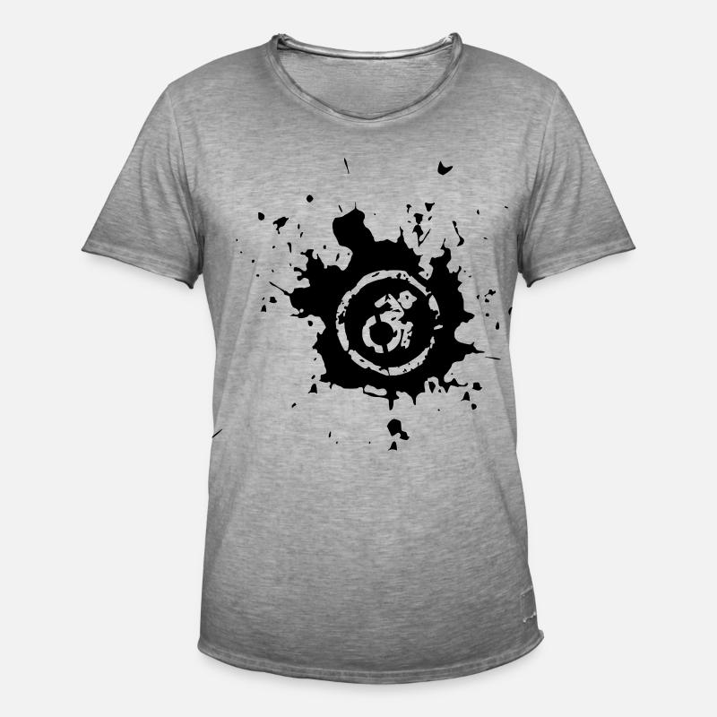 Rollstuhl-Spritzer, Farbspritzer Rollstuhl-Design* - Männer Vintage T-Shirt - Vintage Grau