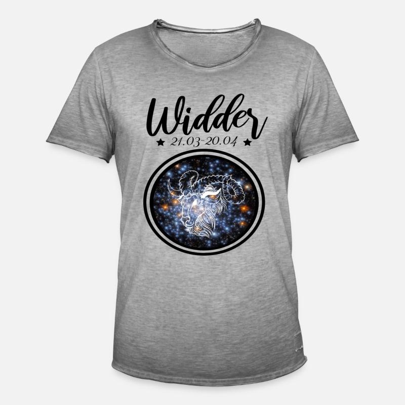 Widder Sternzeichen - Männer Vintage T-Shirt - Vintage Grau