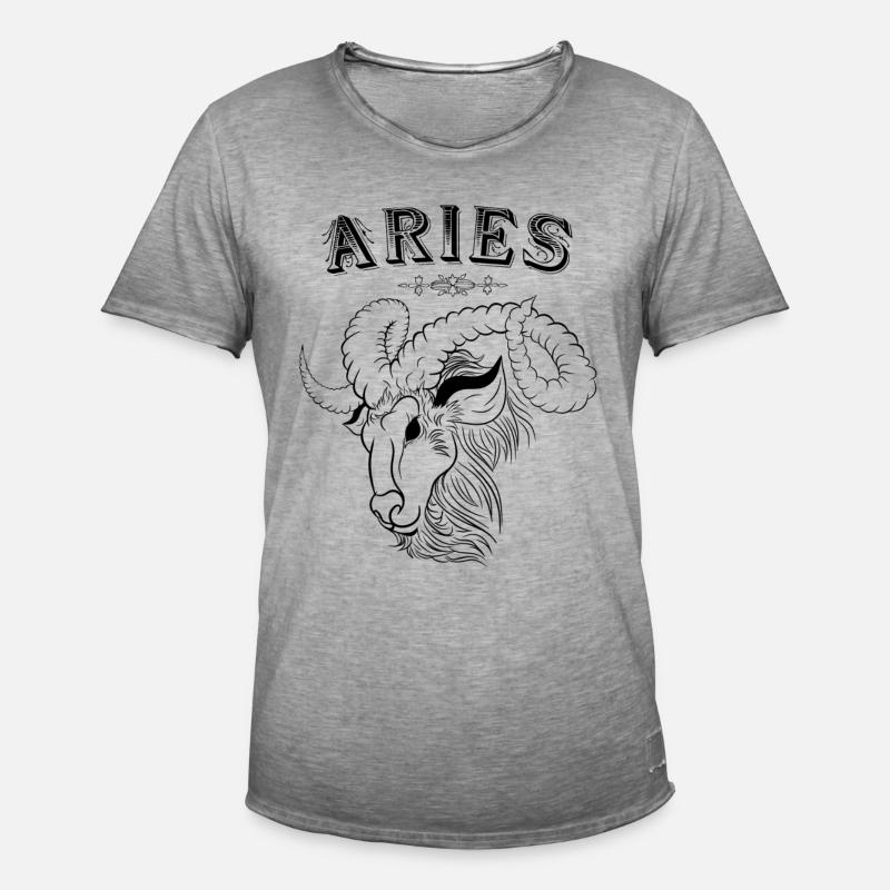 Aries Sternzeichen Widder - Männer Vintage T-Shirt - Vintage Grau