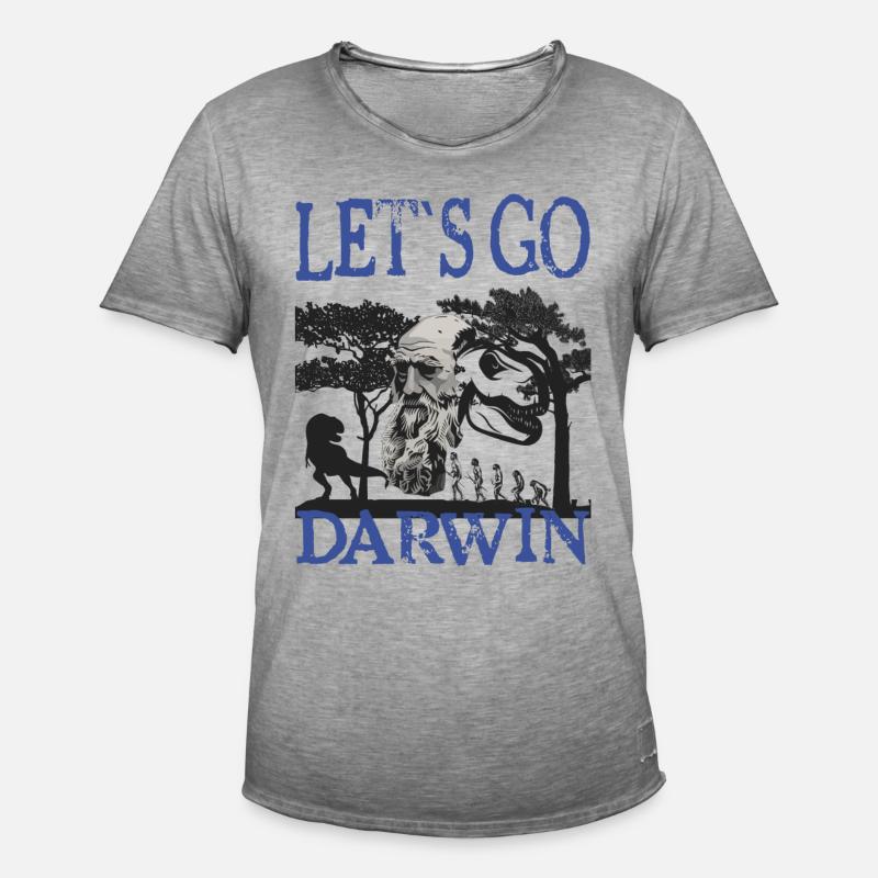 Charles Darwin Evolution textile gift idea - Men's Vintage T-Shirt - vintage grey