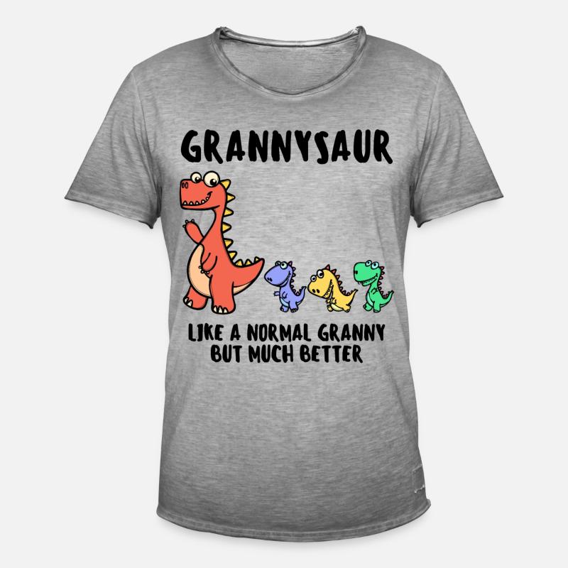 Oma Großmutter Dinosaurier Lustig Statement - Männer Vintage T-Shirt - Vintage Grau