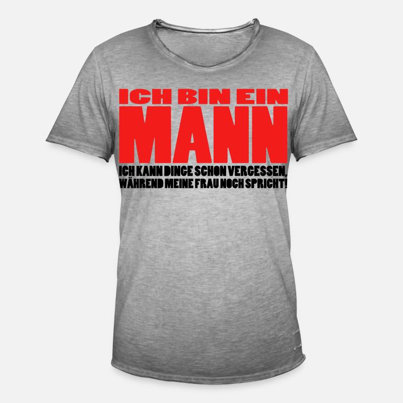 mann spruch witzig männer ehemann ehe - Männer Vintage T-Shirt - Vintage Grau