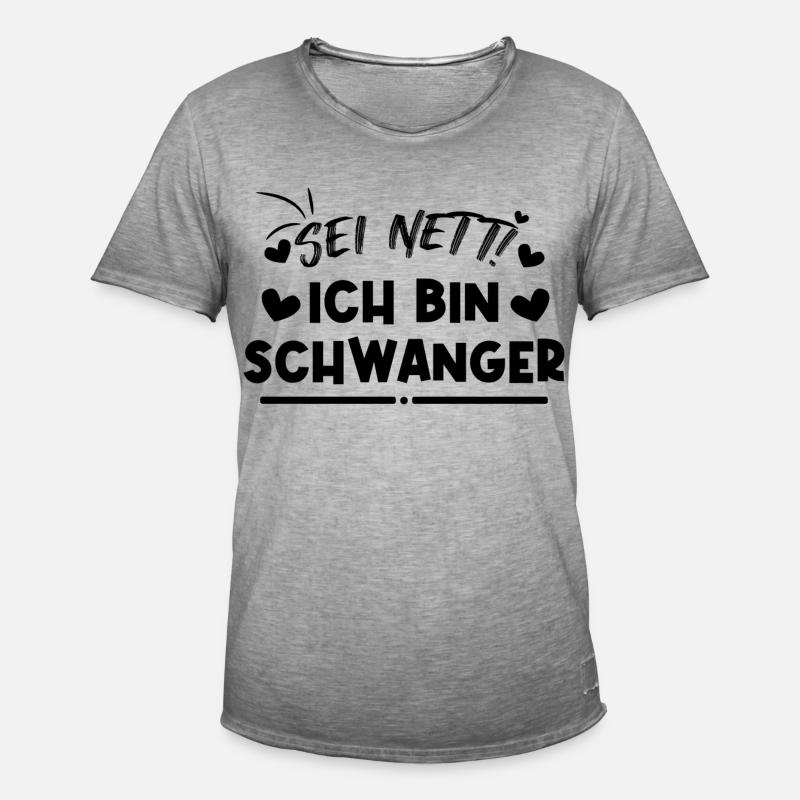 Schwanger Statement Herz Schwangerschaft Mutter - Männer Vintage T-Shirt - Vintage Grau