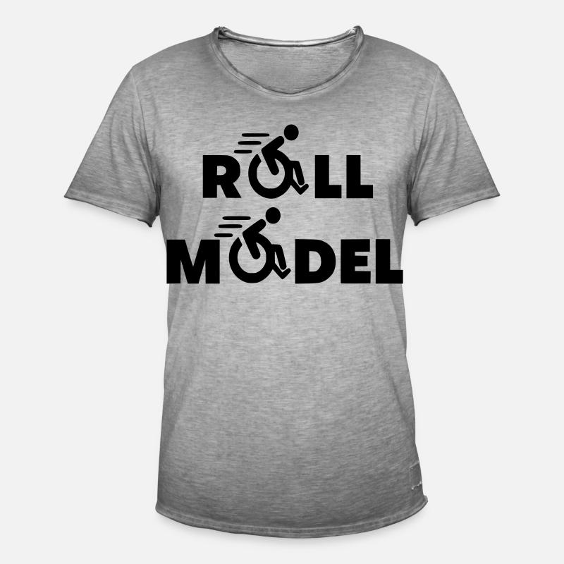 Jeder Rollstuhlfahrer ist ein Vorbild * - Männer Vintage T-Shirt - Vintage Grau