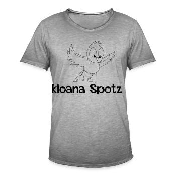 kloana Spotz-kleiner Spatz,Österreichische Dialekt - Männer Vintage T-Shirt - Vintage Grau - Vorne - Jose (178cm)