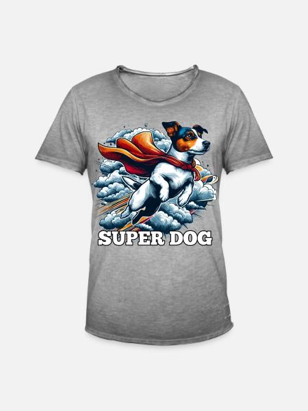 Super Dog Jack Russell Terrier Gift - Men's Vintage T-Shirt - vintage grey