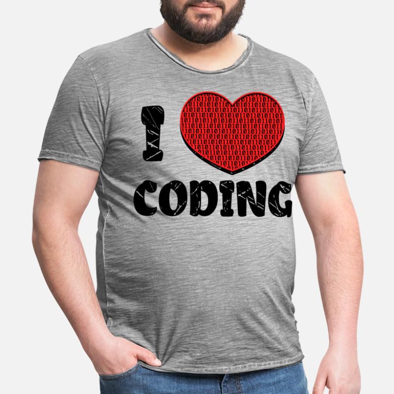Code Developer Skripting Debug Herz Statement Männer Vintage T-Shirt