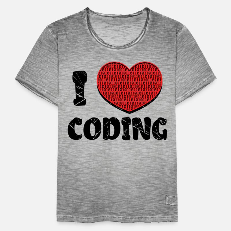 Code Developer Skripting Debug Herz Statement Männer Vintage T-Shirt