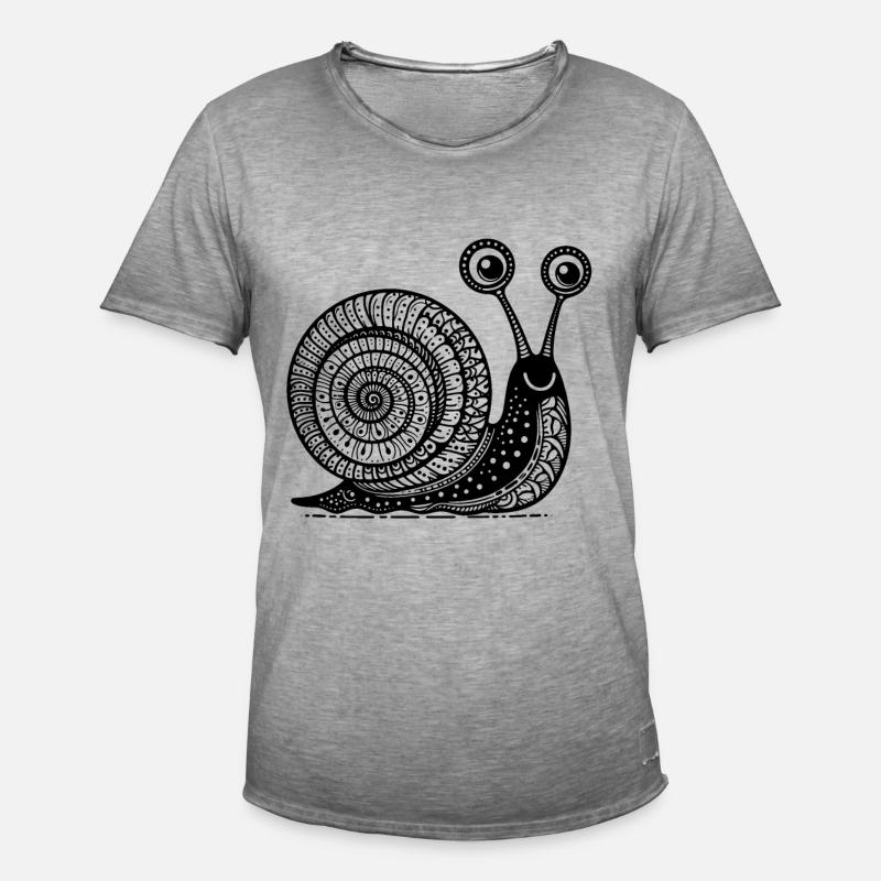 Snail's Pace: Langsame und stetige Zen-Kunst - Männer Vintage T-Shirt - Vintage Grau