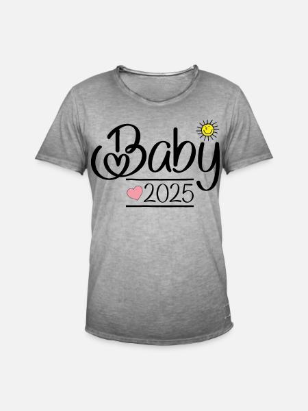 Bébé 2025 - T-shirt vintage Homme - vintage gris