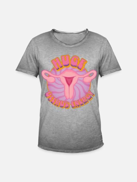 Huge Uterus Energy – Power & Empowerment - Men's Vintage T-Shirt - vintage grey