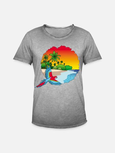 Retour au paradis - T-shirt vintage Homme - vintage gris