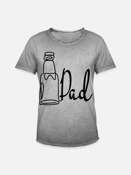 Line Art Far Fars Dag Øl - Herre vintage T-shirt - vintage-grå
