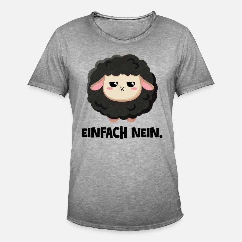 Grumpy Schaf Einfach nein - Männer Vintage T-Shirt - Vintage Grau