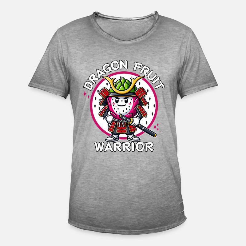 Must-have Dragon Fruit Warrior Samurai - Männer Vintage T-Shirt - Vintage Grau