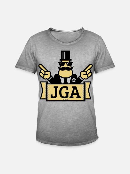 JGA Handzeichen (Junggesellenabschied / 2C) - Männer Vintage T-Shirt - Vintage Grau