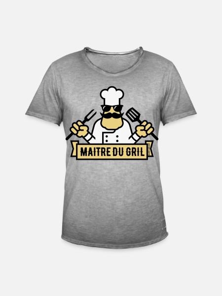 Grill Master (Grill / BBQ / BBQ / 3C) - Men's Vintage T-Shirt - vintage grey