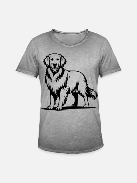 Golden Retriever with Proud Pose - Men's Vintage T-Shirt - vintage grey