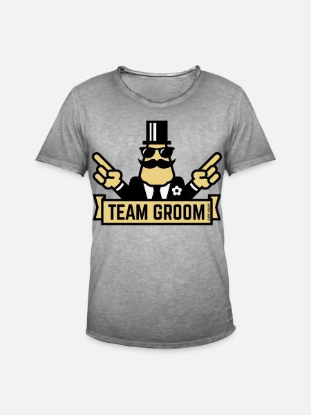Team Groom (Pointing Stag Night Bachelor Party 3C) - Men's Vintage T-Shirt - vintage grey
