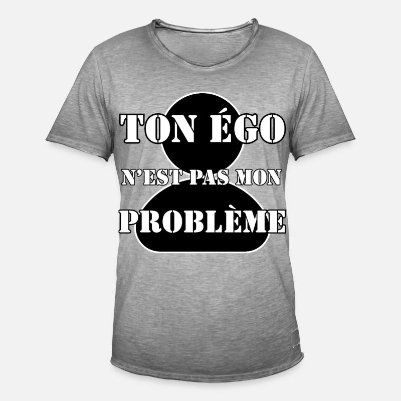 DEIN EGO IST NICHT MEIN PROBLEM. - Männer Vintage T-Shirt - Vintage Grau