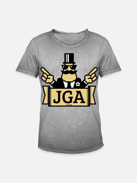 JGA Handzeichen (Junggesellenabschied / 3C) - Männer Vintage T-Shirt - Vintage Grau