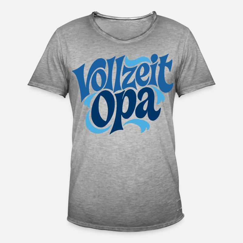 Vollzeit Opa | Großmutter Geschenk - Männer Vintage T-Shirt - Vintage Grau