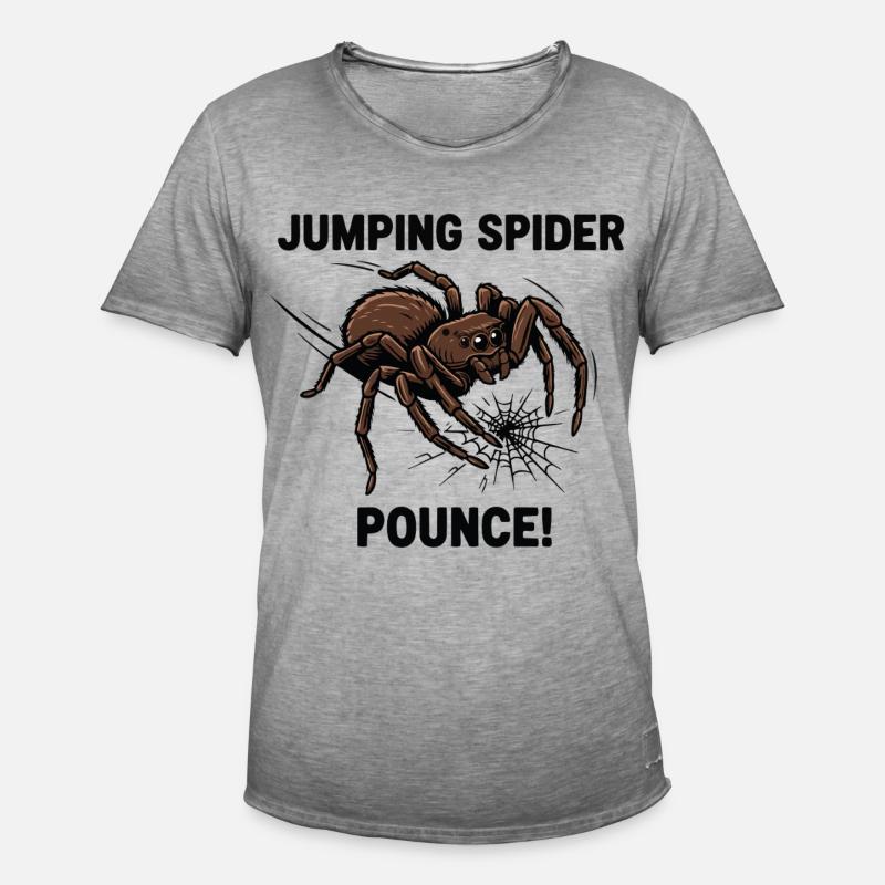 Araignée Sauteuse Springende Spinne - Männer Vintage T-Shirt - Vintage Grau