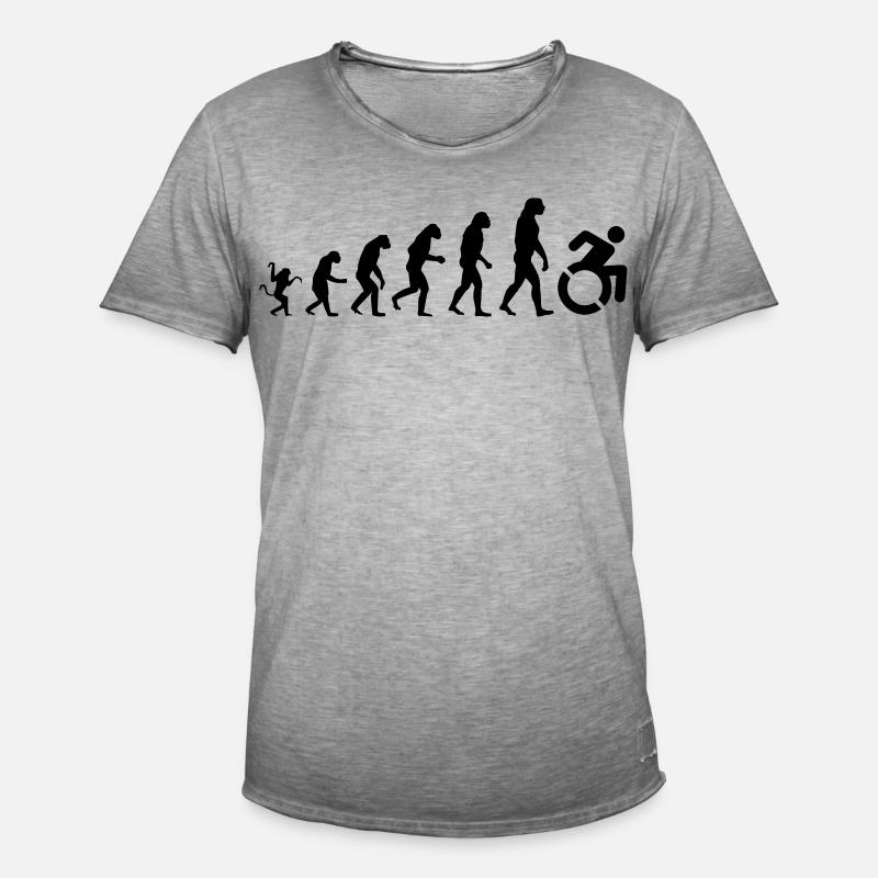 Evolution des Rollstuhls * - Männer Vintage T-Shirt - Vintage Grau