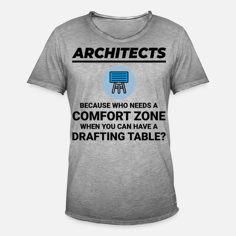 Architect Drafting Table Construction Architecture - Men's Vintage T-Shirt - vintage grey