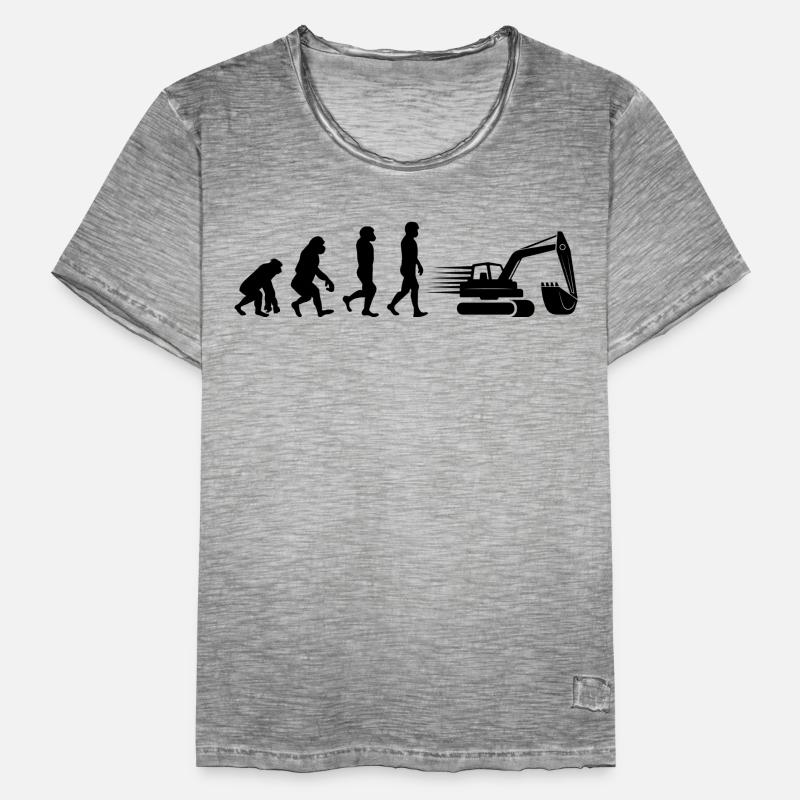 Excavator Backhoe Operator Evolution Funny Men's Vintage T-Shirt