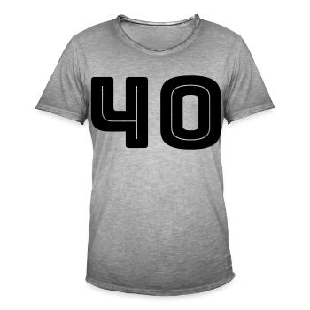 Numéro 40 - Anniversaire - Numéro de maillot - T-shirt vintage Homme - vintage gris - Devant - Jose (178cm)