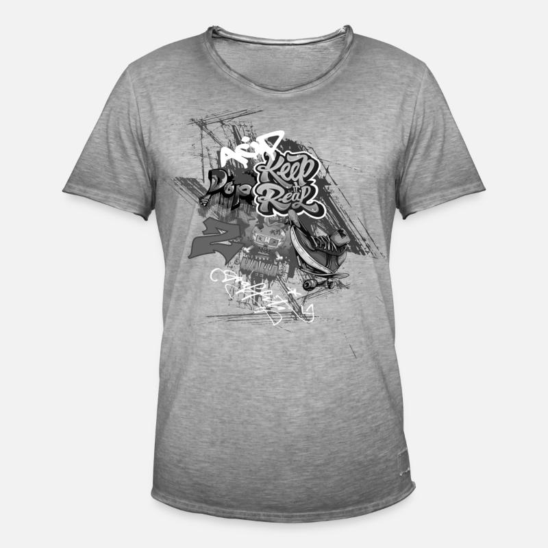 Graffiti Design - Männer Vintage T-Shirt - Vintage Grau