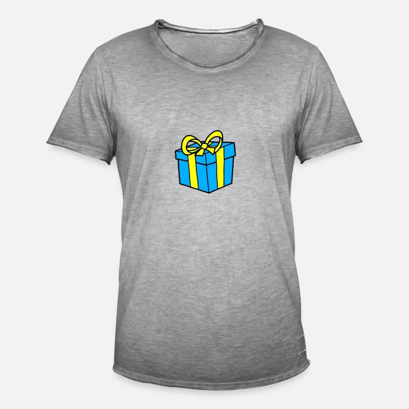 Geschenk Weihnachtsgeschenk Gift Present Schleife - Männer Vintage T-Shirt - Vintage Grau