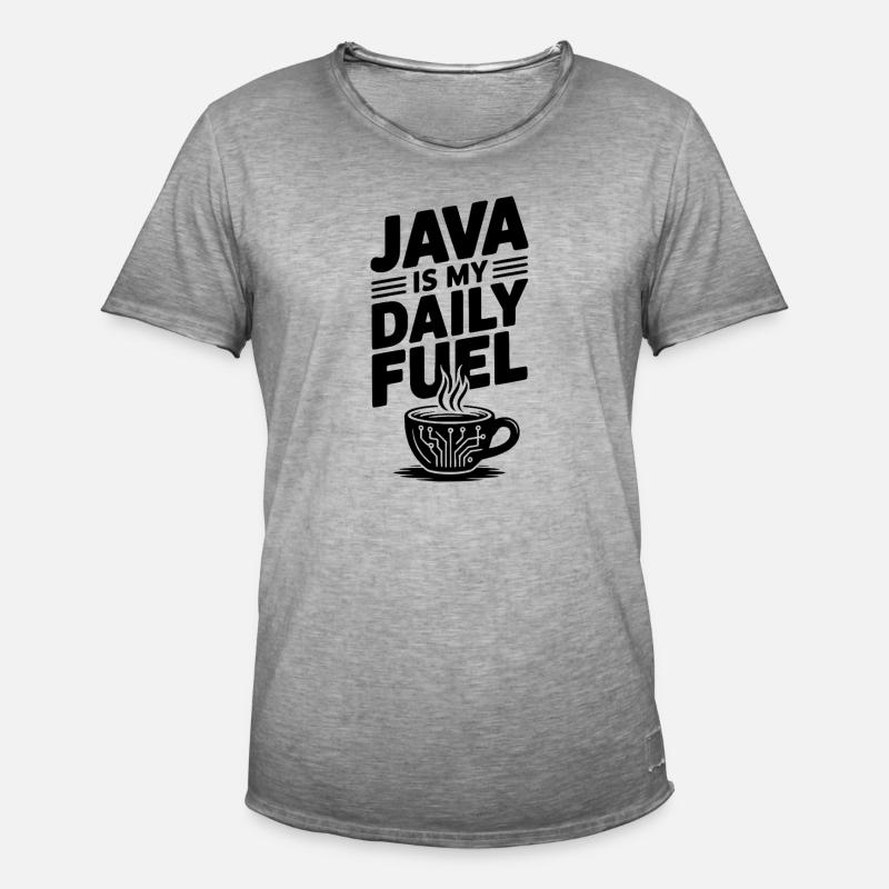 Java ist mein täglicher Treibstoff - Männer Vintage T-Shirt - Vintage Grau