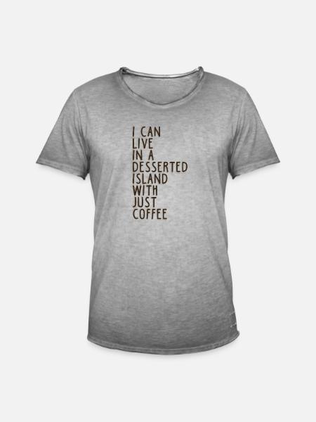 Wüste mit Kaffee - Männer Vintage T-Shirt - Vintage Grau
