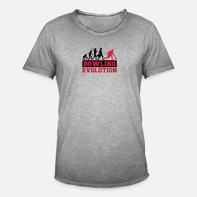 Bowling Evolution - Männer Vintage T-Shirt - Vintage Grau