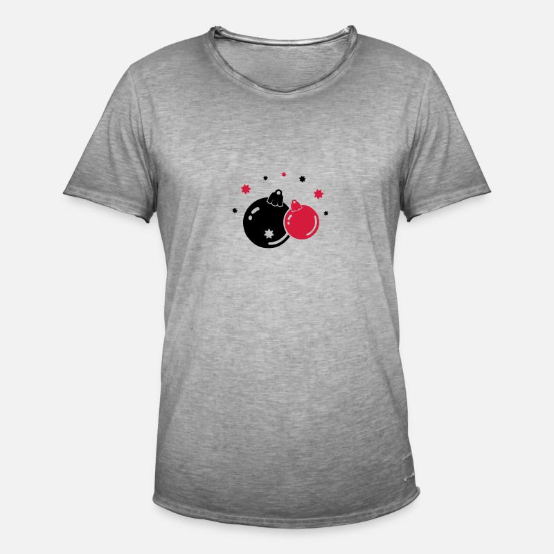 weihnachtskugeln 2 - Männer Vintage T-Shirt - Vintage Grau
