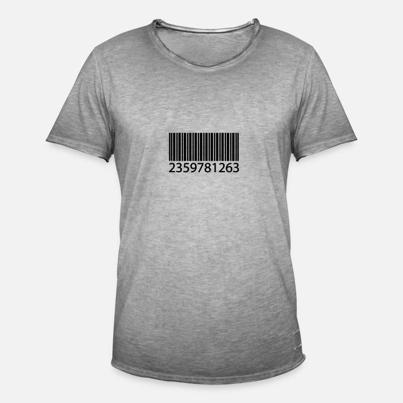 EAN code barcode - Männer Vintage T-Shirt - Vintage Grau