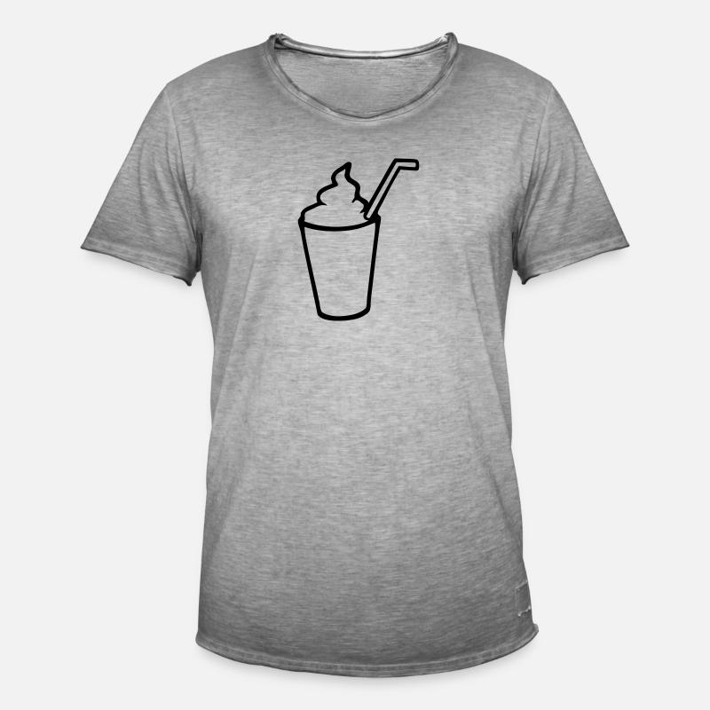 Milchshake - Männer Vintage T-Shirt - Vintage Grau