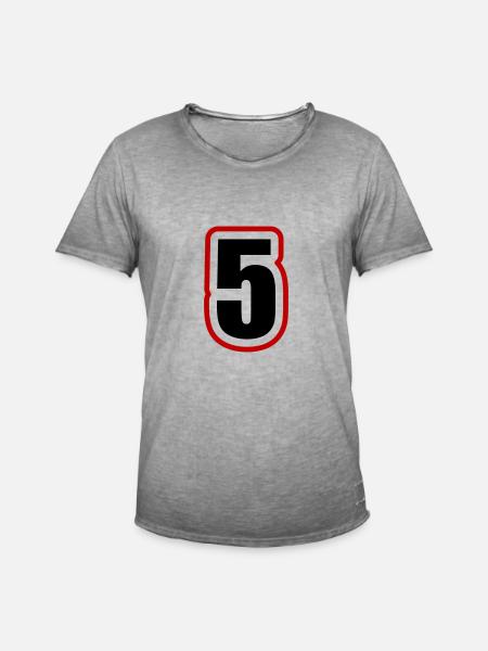 5 Number College - Men's Vintage T-Shirt - vintage grey
