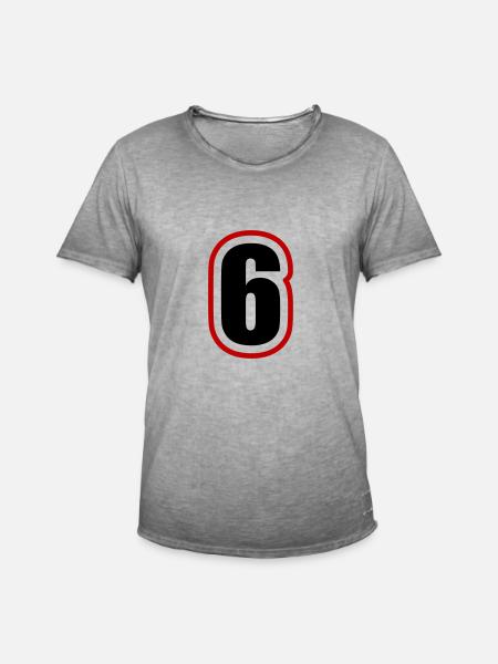 6 Number College - Men's Vintage T-Shirt - vintage grey