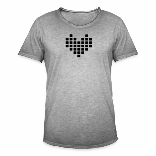 Digital Heart Herz Pixel Symbol PX love Liebe Icon - Männer Vintage T-Shirt