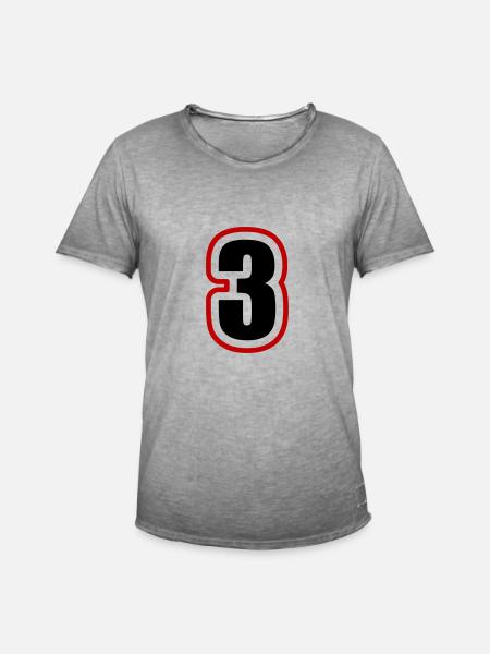 3 Number College - Men's Vintage T-Shirt - vintage grey