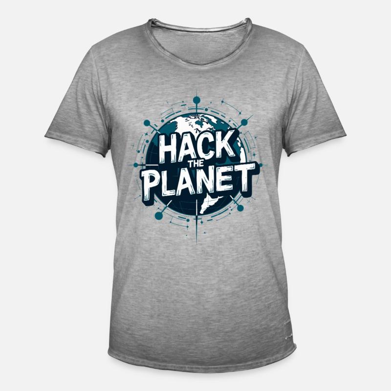 Motivo Globe Hack – Planetary Techstyle - Maglietta vintage da uomo - vintage grigio